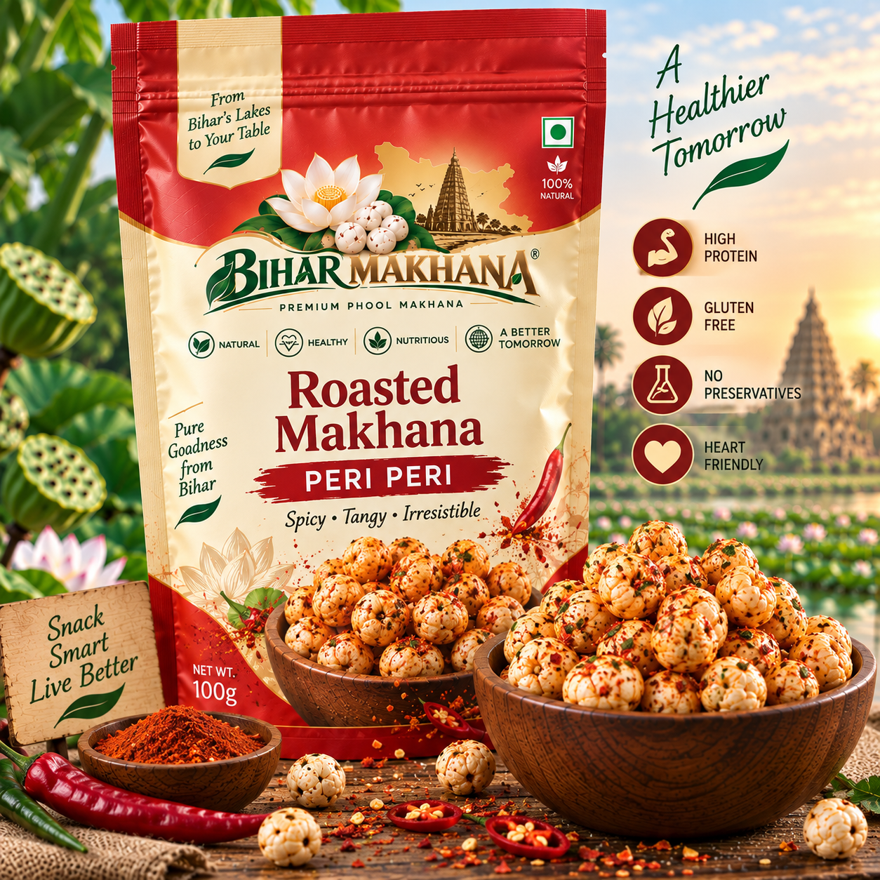 Roasted Makhana (Peri Peri)